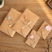 Korean creative birthday small card high-grade small greeting card flowers vintage kraft paper diy dried flowers thanksgiving blessing card