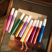 (10 colors) creative watercolor glitter ginkle gold chalk students use fluorescent marker candy color set