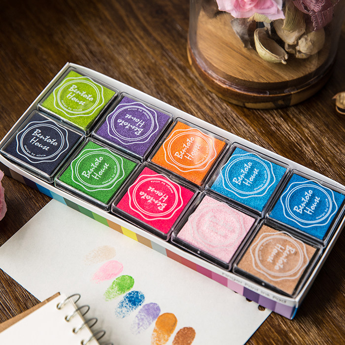 20 Color Suit Children's Hand Finger Painting Color Diy Print Clay Hand Ledger Photo Book Rubber Stamp Golden Black Seal Print