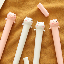 Cute expression pig gel pen black water pen cartoon girl heart burst pen signature pen 0 5mm refill