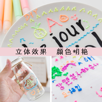 Shake Sound Bubble Pen Solid Painted Metal Ceramic Pen Ceramic Pen Jelly Paint Pen Diy Album Black Cardboard 3D Pen