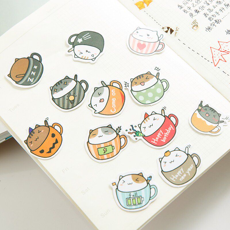 Expression Cute Homemade Handbooks Ben Diary Decorative Stick Paper Bag Cartoon Creativity Mobile Phone DIY Album Little Sticker