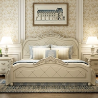 Giường gỗ rắn giường đôi 1,8 mét hiện đại tối giản vườn gió giường Châu Âu Giường công chúa giường cao hộp lưu trữ giường - Giường giường ngủ 1m2