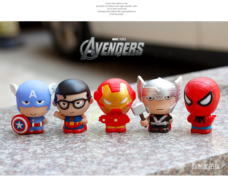 Q phiên bản đồ trang trí xe Spider-man Iron Man búp bê Raytheon phụ kiện xe hơi US captain america xe trang trí nội thất nguồn cung cấp