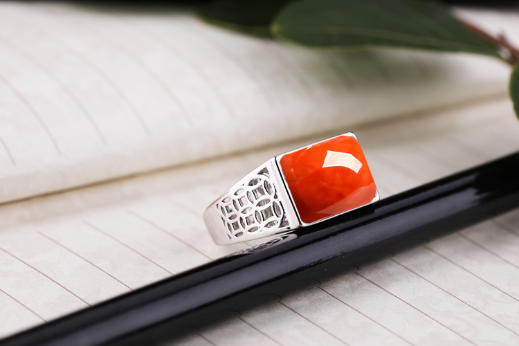 Nhẫn bằng bạc trắng mạ bạc 925 khung trống hình vuông màu ngọc lam thiết lập sáp ong vòng hỗ trợ cổng 11 * 16 9.5 * 14.4 nhẫn cặp bạc