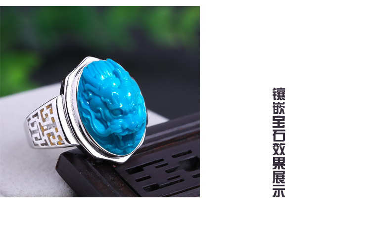 Nhẫn bạc 925 sterling trống đặt với sáp ong màu ngọc lam thiết lập 11 * 16 12 * 17 13 * 18 vòng sống đeo nhẫn ngón út