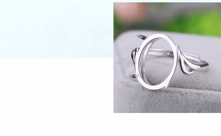 S925 sterling bạc nhẫn trống hỗ trợ 7 * 9 8 * 10 7 * 10 9 * 12 12 * 14 10 * 13 12 * 16 13 * 17 nhẫn cặp vàng