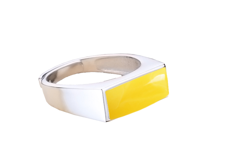S925 sterling bạc bóng nhẫn nữ giữ trống rỗng dát ngọc lam thiết lập 5 * 10 4 * 8 7 * 15 8 * 14 nhẫn đeo ngón út