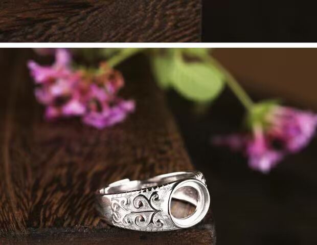 S925 sterling bạc mạ vàng trắng nhẫn trống hỗ trợ bằng tay sáp ong xanh thông 6 * 6 nhẫn hỗ trợ thiết lập 8 * 10 nhẫn vàng tây nam