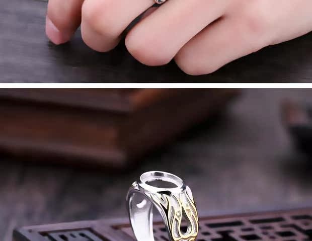 S925 sterling bạc nhẫn nhẫn trống hỗ trợ dát ngọc lam phía nam đỏ sáp ong màu hổ phách trực tiếp thiết lập hỗ trợ nhẫn 8 * 11 nhẫn