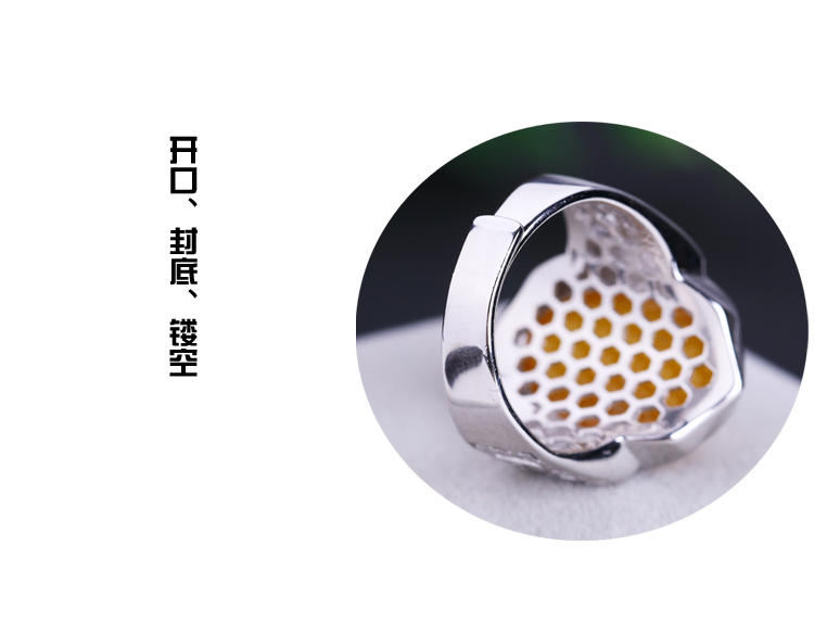 Nhẫn bạc 925 sterling trống đặt với sáp ong màu ngọc lam thiết lập 11 * 16 12 * 17 13 * 18 vòng sống đeo nhẫn ngón út