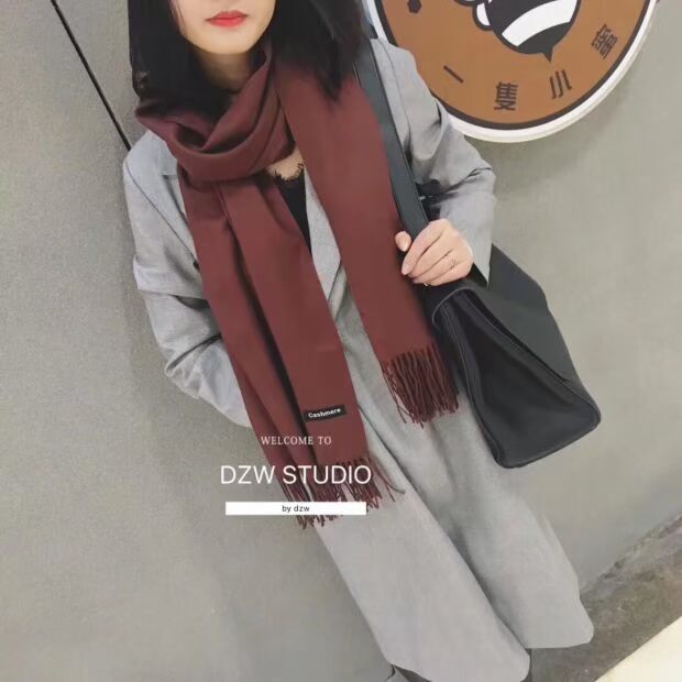 Khăn quàng cổ đơn sắc cashmere xuất khẩu sang châu Âu và Hoa Kỳ chất lượng cao, mềm mại 13 điểm màu khăn rằn phượt