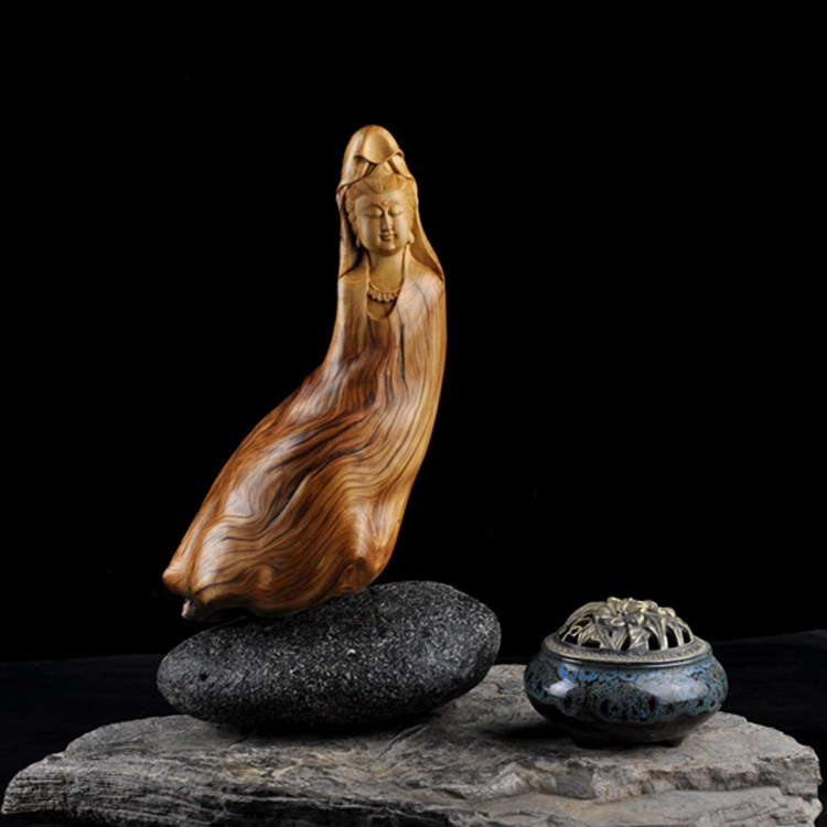 Taihang cliff cypress root carved wood Buddhist supplies Tuotuo Maitreya Buddha Guanyin Dharma Ancestor Shigong Ji Gong Zhong Kui ornaments