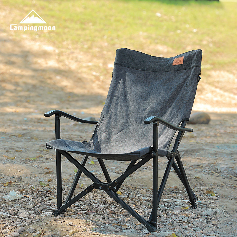 Kirman Outdoor Aesthetics Folding Chair Camping Barbecue Camping Aluminum Alloy Cotton Fabric Fishing Canvas Long Sitting Ogawa Chairs-Taobao