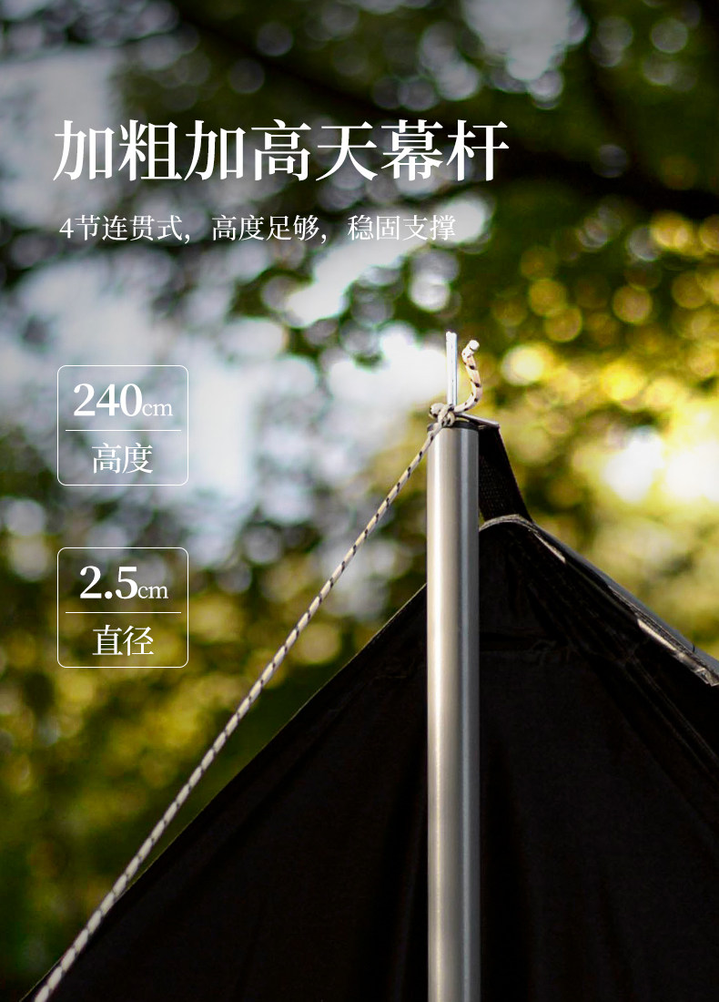 Атриум lthw旅腾黑胶天幕户外涂银遮阳棚公园露营便携野餐防雨防晒凉棚 Alocs