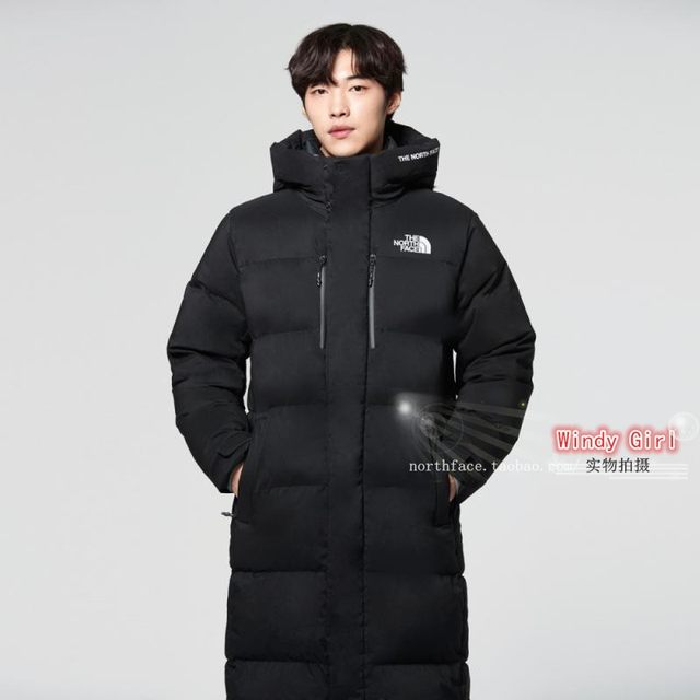 north face long black down coat