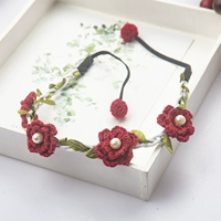 Красная повязка на голову, в цветочек, 3 мес., 2 лет