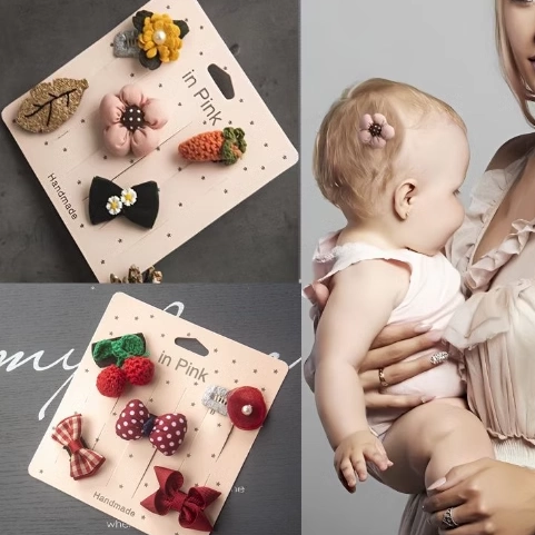 Детская безвредная заколка для волос, детский аксессуар для волос для принцессы, щипцы, комплект, не повреждает волосы