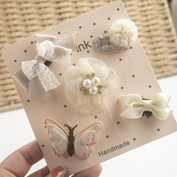 5 белые марлевые цветы пот мех клип 5