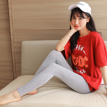 Modell slapped bottom pants woman wearing thin Korean version 100 hitch outside wearing tight fit and fat mm big code high waist 90% pants