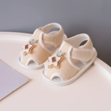 Охлаждающие летние детские сандалии, спортивная обувь подходит для мужчин и женщин для раннего возраста, мультяшный шнурок-держатель, из хлопка и льна, мягкая подошва, 3-15 мес.