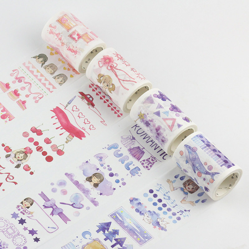 Wide version and paper tape Color Lab Cartoon cute Fresh Salt Department Hand ledger DIY Decorative Sticker