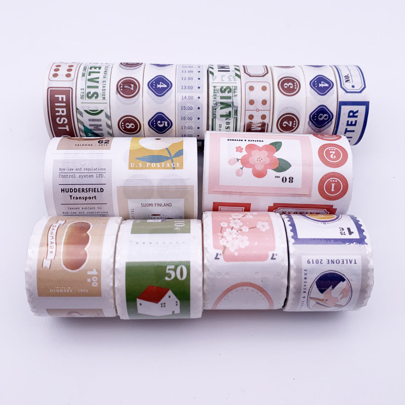 Practical washi tape Digital date time Stamp label DIY simple basic hand account material diary hand account
