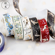 Ancient Wind China Wind Mountain Water Xuan Crane Bronzed release paper DIY hands ripping hands and bills to decorate colorful meta-gas adhesive tapes