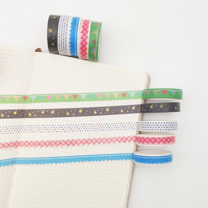 Small fresh and paper adhesive tapes Little cute students clear and decorative adhesive tapes Easy to stick stationery adhesive tapes Adhesive Tapes