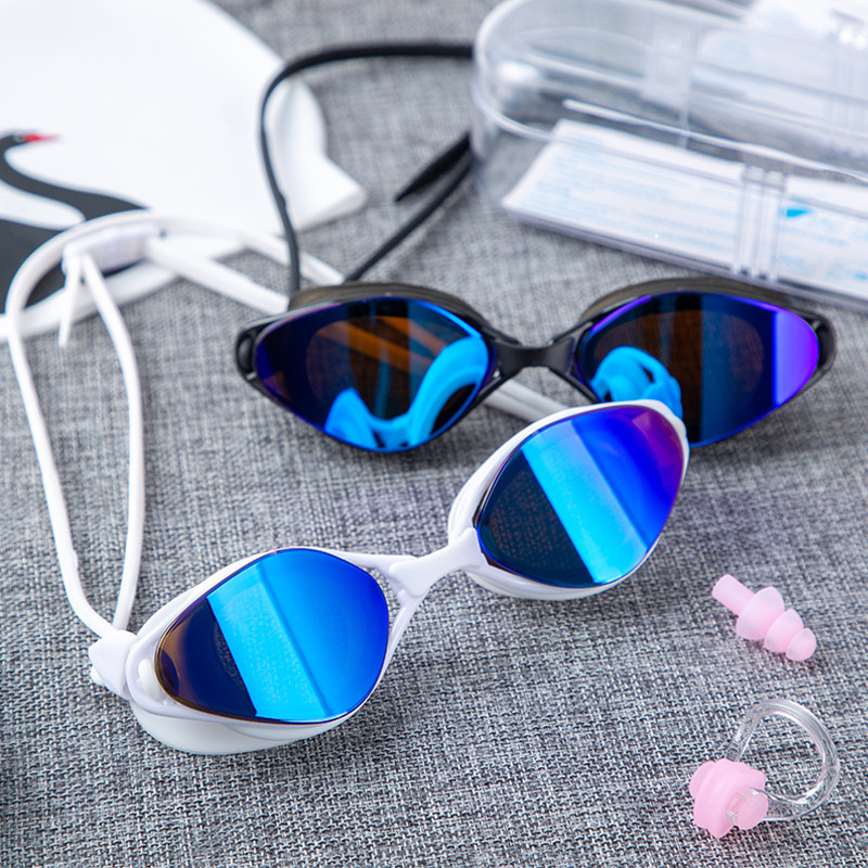 Anti-UV outdoor goggles black white men and women agree HD waterproof anti-fog sunscreen diving swimming glasses