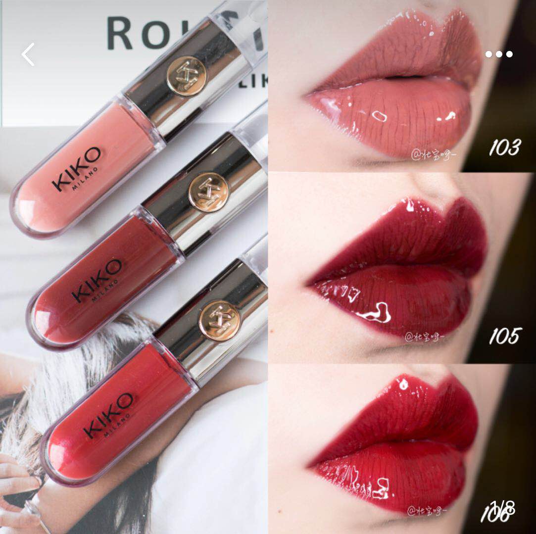 Bây giờ ~ hàng hóa #Italy KIKO đôi môi son bóng giữ ẩm không dính không dính không thấm nước 108 103 - Son bóng / Liquid Rouge 	son bóng không màu của nhật	