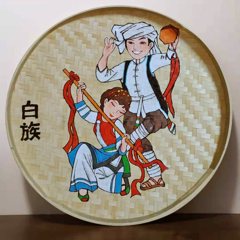 手绘簸箕画：复古怀旧乡村风情，装点你的田园生活🏡!-工艺画-淘宝百科网