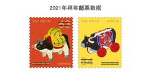 Japanese letter marketing stamps 2021 New Year greetings zodiac year of the ox