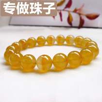Life jadeite natural A goods jadeite high ice seed chicken oil yellow jadeite bracelet jade bead bracelet live broadcast 15