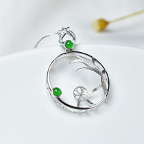 Life jadeite 18K gold pendant ring earrings identification ice type single bead round bead inlay style special shot 47