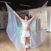 Adult Children Belly Dance Gold Fin Transparent Wings White Light Dance Props Show Firefly Swan Dance