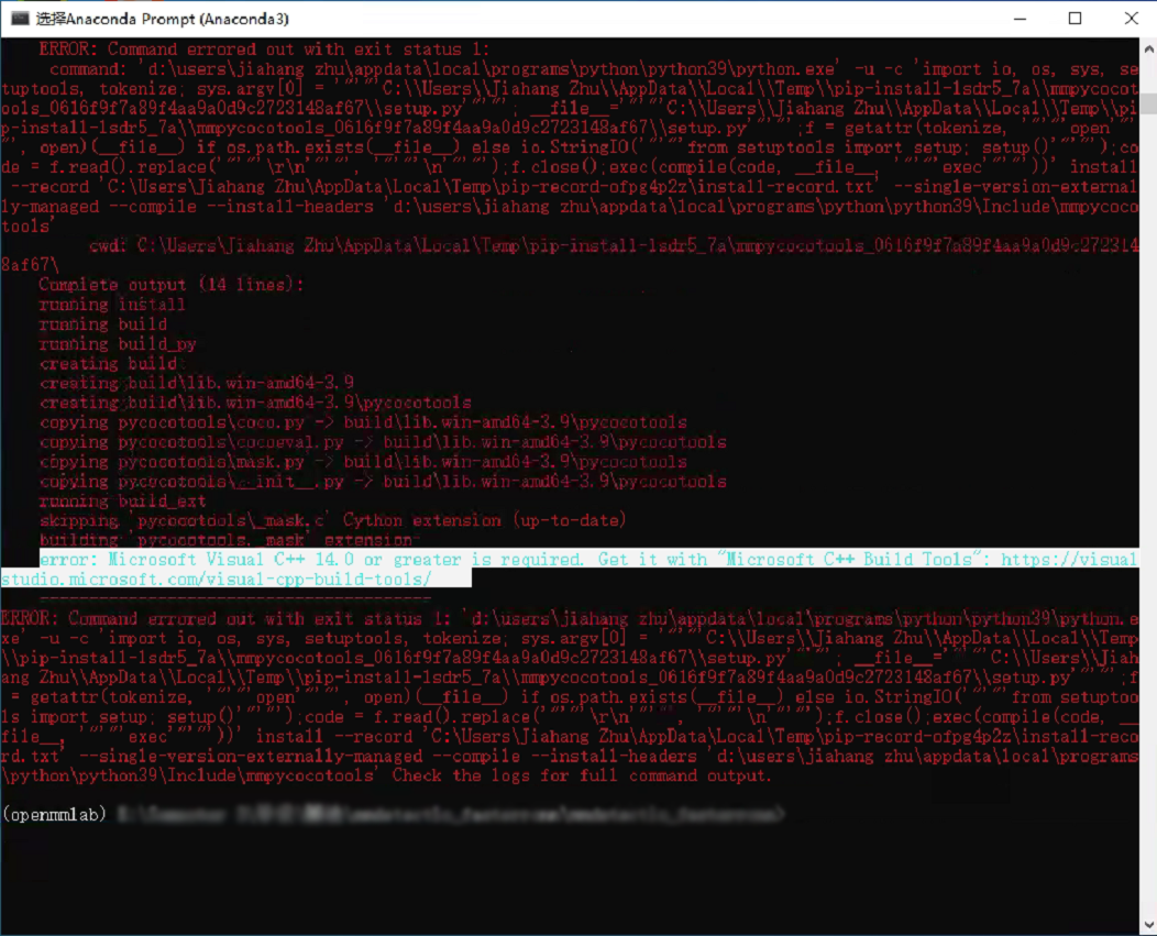 python Microsoft Visual C 14 0 or Greater is required