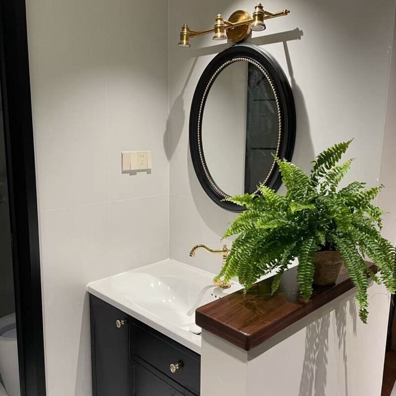 Solid Wood Bathroom Half-Wall Panel Countertop in Red Oak, Black Walnut, and Cherry Wood for Partitioning, Low Wall Partition, and Window Sill Panel