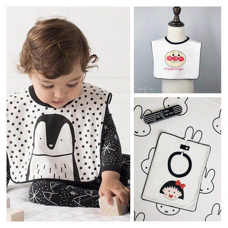 ins infant four-corner towel newborn saliva towel male and female baby square small bib double-layer pure cotton eating pocket