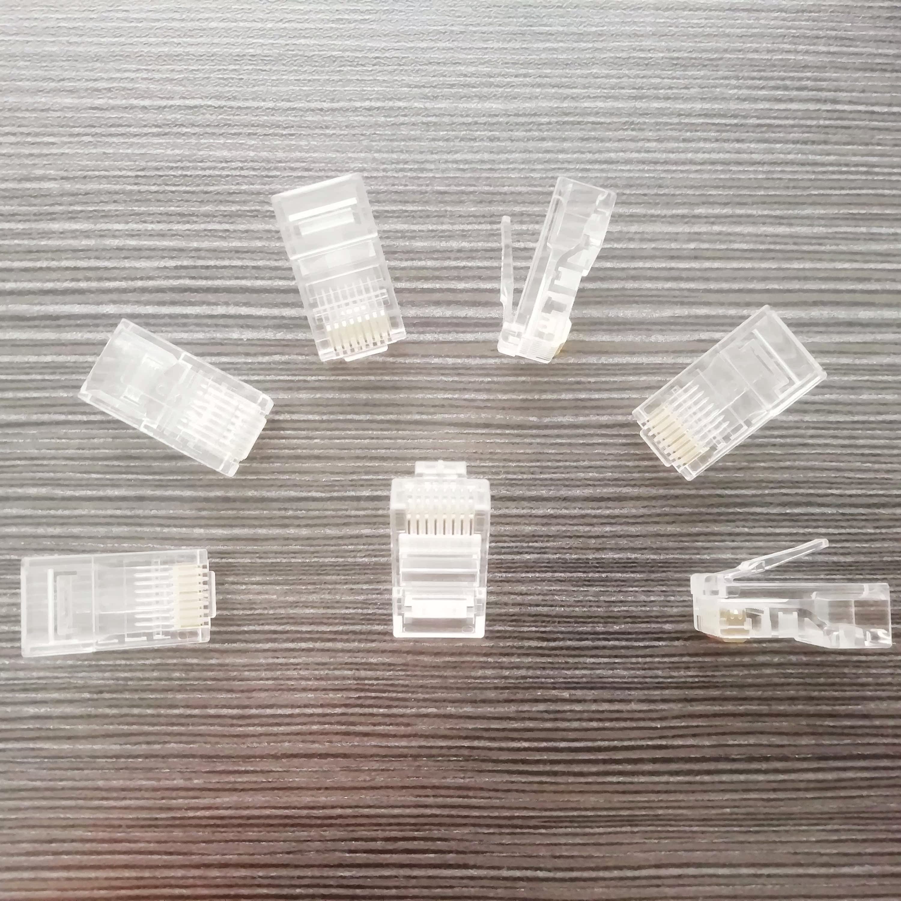 Net route telephone line crystal head non-shielded one thousand trillion RJ45 twisted pair special 8P8C six types of gilded superfive use