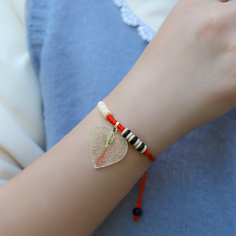 Taijing 14 years old shop Thai Buddha brand Azan You hand rope red rope bracelet gold leaf