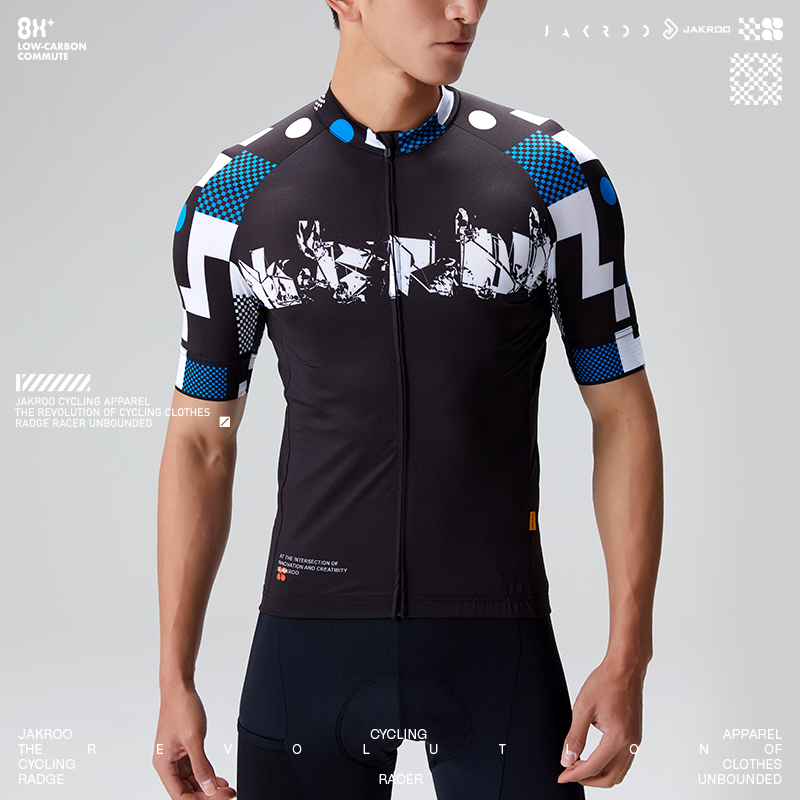 Jieku spring and summer new maze men's short-sleeved cycling clothing comfortable and breathable bicycle outdoor riding equipment top