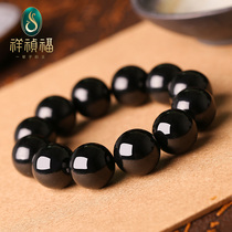 Xiangzhen Fu Laokeng Burmese natural Jade a goods glutinous jade beads single ring hand string ink Cui Bracelet Men