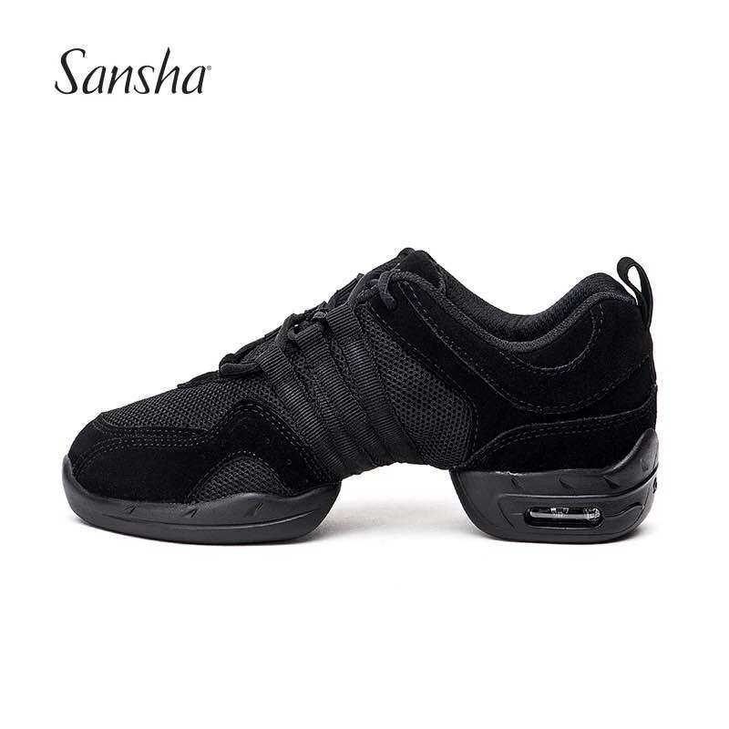 French Sansha stitching modern dance shoes cowhide air cushion mesh sports dance shoes women's square dance shoes P22LS