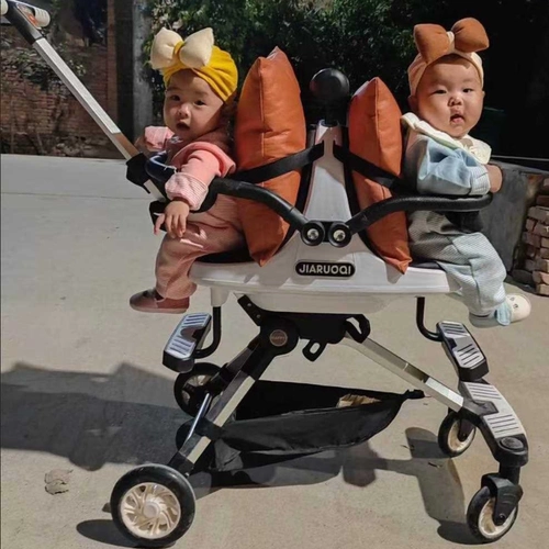 Металлическая тележка для близнецов для двоих для выхода на улицу, алюминиевый сплав