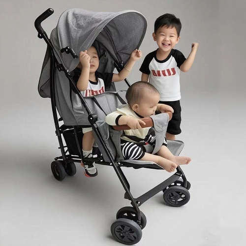Детская тележка для близнецов для двоих для выхода на улицу