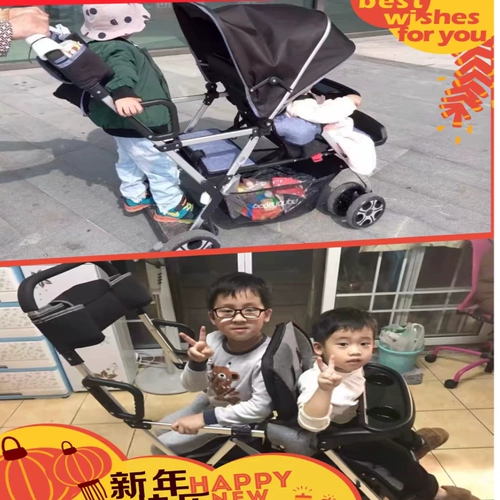 Близнецы, маленькая и маленькая детская детская коляска легкая складная складка двойного сиденья лежа на модели экспорта автомобиля BB.