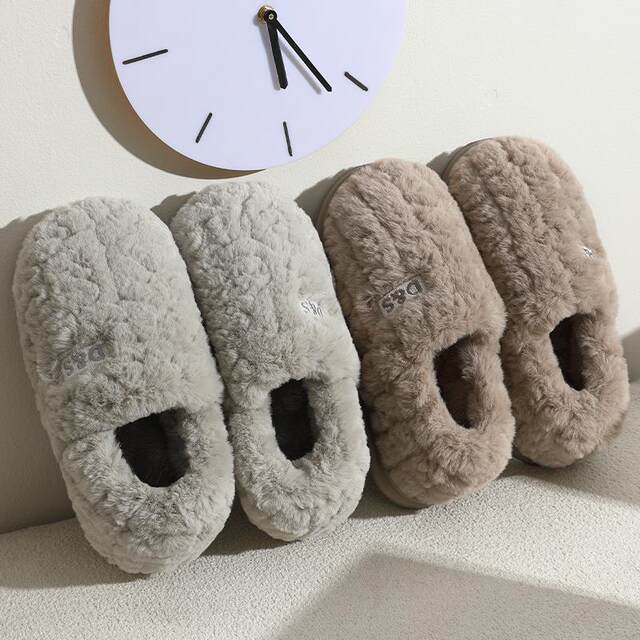 Deodorant cotton slippers for men, winter outer wear with heel, 2025 new indoor home plus plush thick-soled warm cotton shoes
