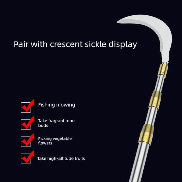 Acacia flower picking crafts multifunctional telescopic rod extension rod hook high-altitude fruit picking rod toon thick sickle