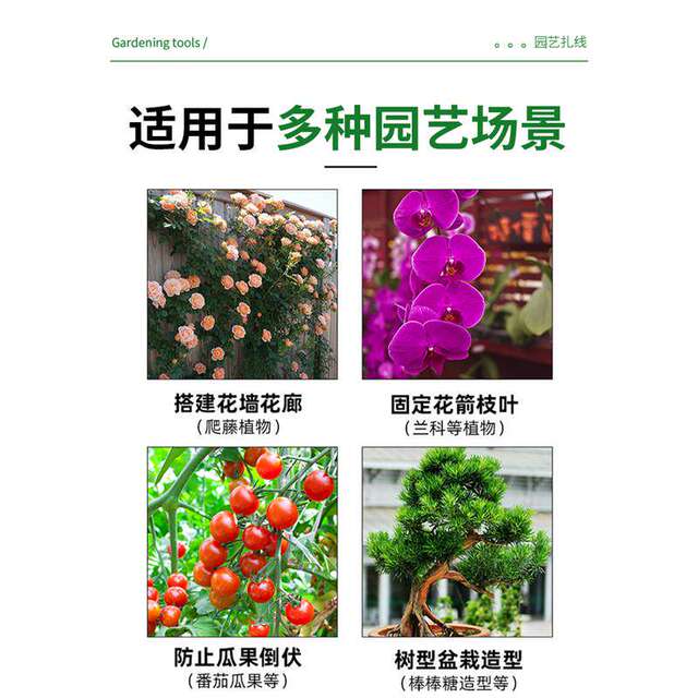 Gardening Wire Plastic-Coated Binding Tape Floral Iron Wire Rose Climbing Plant Support Rope Fixed Flower Tying Tool Bracket